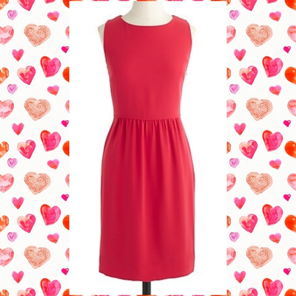 J. CREW CAMILLE BRIGHT CORAL DRESS STYLE 58579 - Picture 2 of 5